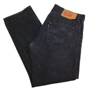 Vtg Levi Strauss 501 Jeans 34x30 Faded Black Button Fly Hi Rise Straight